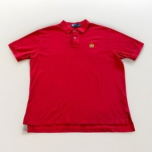 Vintage Polo Ralph Lauren Shirt Mens XL Red Crest Coat of Arms Logo Preppy‎ 90s